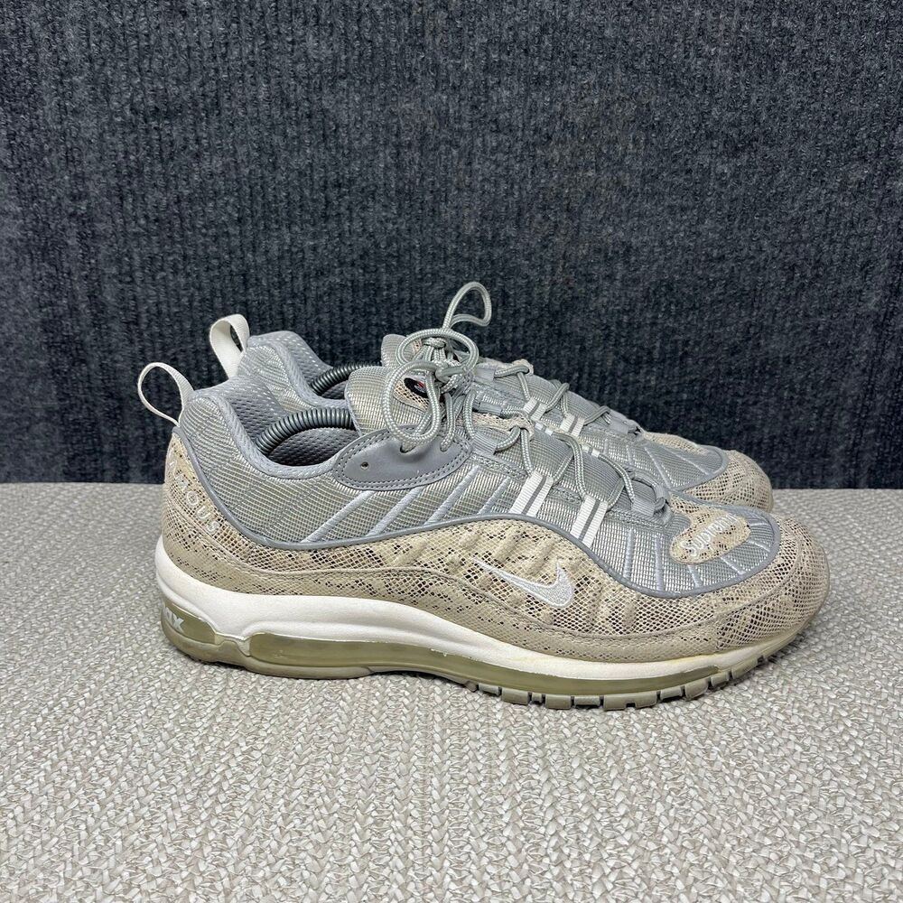 Nike Air Max 98 Supreme Snakeskin Gray Beige Athletic Shoes Mens 11.5 844694-100